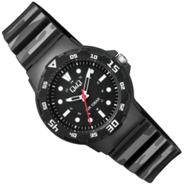 Q&Q Waterdicht Kinderhorloge Camo Zwart 32mm
