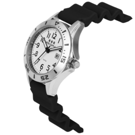 Prisma Pro Diver RVS Duikhorloge 100m Datum Zwart/Wit