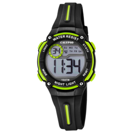 Calypso Digitaal Chrono-Alarm Kinderhorloge 33mm Zwart Groen