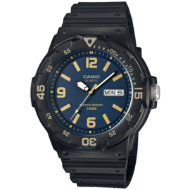 Casio Tienerhorloge Dag/Datum 10ATM Zwart/Blauw