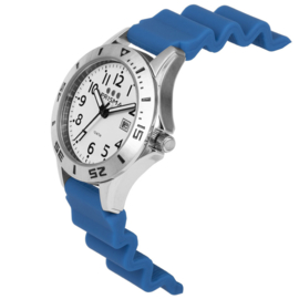 Prisma Pro Diver RVS Duikhorloge 100m Datum Blauw/Wit