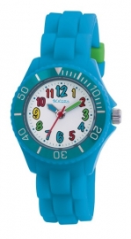 Tikkers Kids Kinderhorloge Azuurblauw met Vrolijke Cijfers