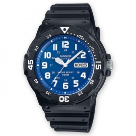 Casio Tienerhorloge Dag/Datum 10ATM Blauw/Zwart