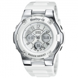 Casio Baby-G Analoog Digitaal Wit Zilver - 5 Alarmen