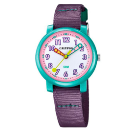 Calypso Kinderhorloge Nylon Bandje 32mm Zeegroen