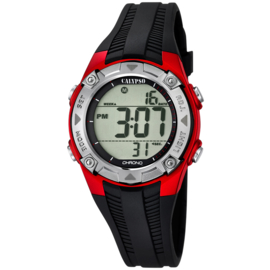 Calypso Digitaal Kinderhorloge 3 Alarmen Stopwatch 10ATM 35mm Rood