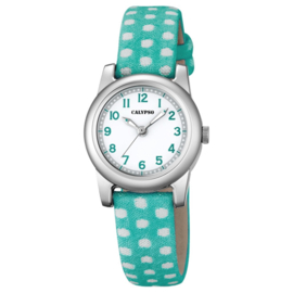 Calypso Meisjeshorloge Polkadot 26mm Groen