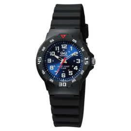Q&Q Waterdicht Kinderhorloge Zwart Blauw 32mm