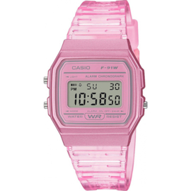 Casio Alarm Chronograaf Digitaal Horloge Transparant Roze 3ATM 33mm