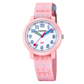 Calypso Kinderhorloge Nylon Bandje 32mm Roze