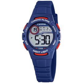 Calypso Digitaal Kinderhorloge Stopwatch 10ATM 33mm Blauw