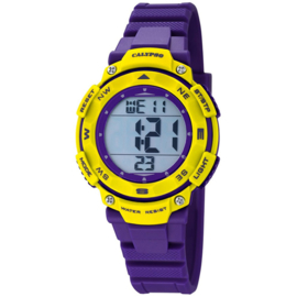 Calypso Digitaal Stopwatch Kinderhorloge 10ATM 37mm Paars/Geel