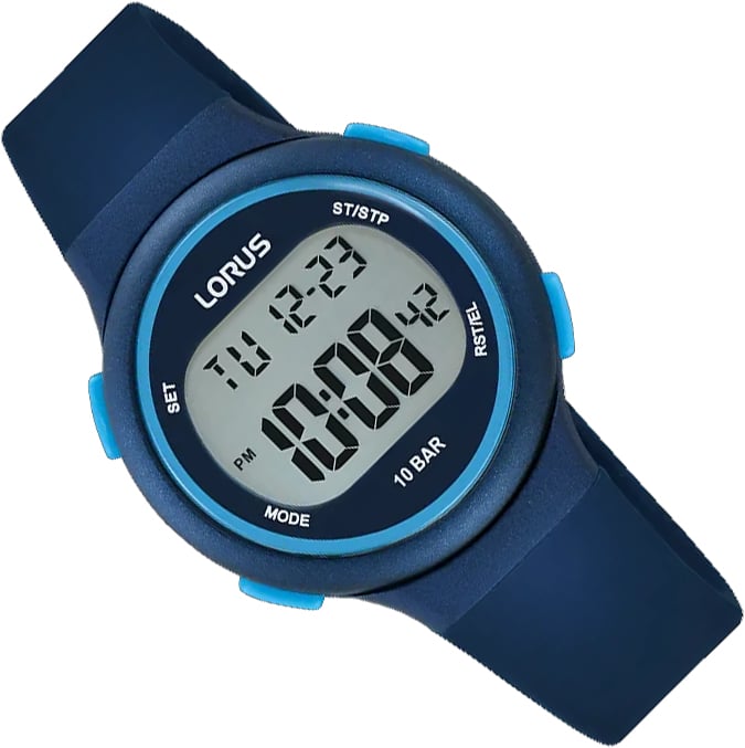 Lorus Digitaal Kinderhorloge Alarm Stopwatch Waterdicht Blauw - 32mm