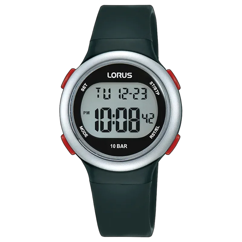 Lorus Digitaal Kinderhorloge Alarm Stopwatch Waterdicht Zwart - 32mm