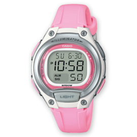 Casio Digitaal Kinderhorloge Alarm Roze/Zilver 34mm