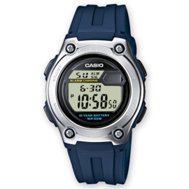 Casio Digitale Alarm Chronograaf GMT Blauw 37mm