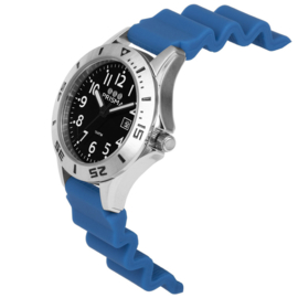 Prisma Pro Diver RVS Duikhorloge 100m Datum Blauw/Zwart