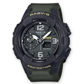 Casio Baby-G World Time Dual Dial Ana-Digi Zwart-Groen
