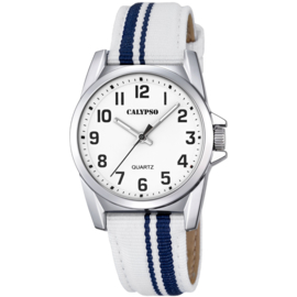 Calypso Junior Analoog Kinderhorloge 32mm Wit Blauw