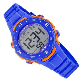 Calypso Digitaal Kinderhorloge Stopwatch 10ATM 35mm Blauw/Oranje