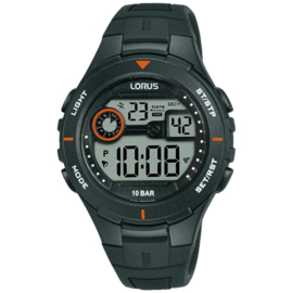 Lorus Digitaal Horloge Alarm Chronograaf 10ATM 36mm Zwart