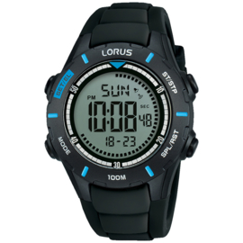 Lorus Digitaal Horloge Alarm Chrono 10ATM 40mm Zwart