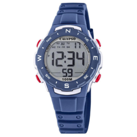 Calypso Digitaal Kinderhorloge Stopwatch 10ATM 35mm Blauw