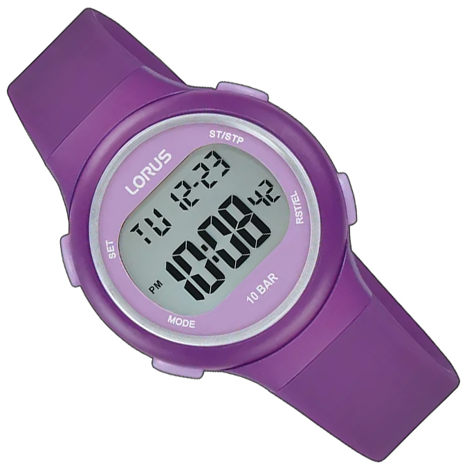 Lorus Digitaal Kinderhorloge Alarm Stopwatch Waterdicht Paars - 32mm