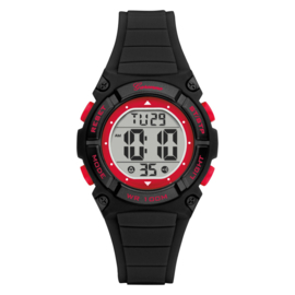 Garonne Digitaal Kinderhorloge 10ATM Zwart-Rood 34mm