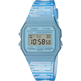 Casio Alarm Chronograaf Digitaal Horloge Transparant Lichtblauw 3ATM 33mm