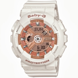 Casio Baby-G Analoog Digitaal Wit Goud - 5 Alarmen