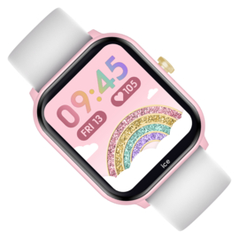 Ice-Watch Ice Smart Junior 2.0 Pink White Analoog Digitaal Kinder Smartwatch 35,7mm