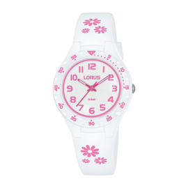 Lorus Kinderhorloge 100m Bloemetjes Wit