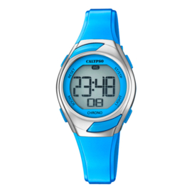 Calypso Digitaal Kinderhorloge Alarm Chrono 10ATM 29mm Staal Blauw