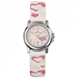 Certus Meisjes Horloge Hartjes 26mm Roze