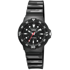 Q&Q Waterdicht Kinderhorloge Camo Zwart 32mm