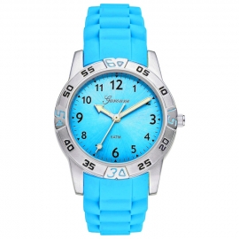 Garonne Rubberen Schakelband Azuurblauw Kinderhorloge 29 mm