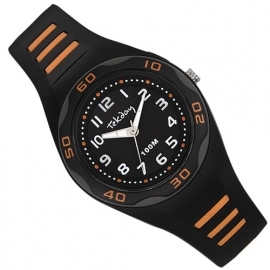 Tekday Horloge met Cijferverlichting 100m Zwart/Oranje