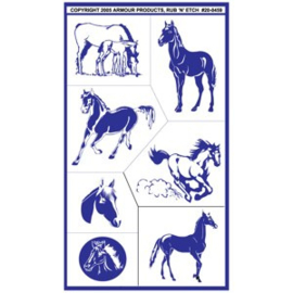 Glasets sjabloon "horses" 20-0459