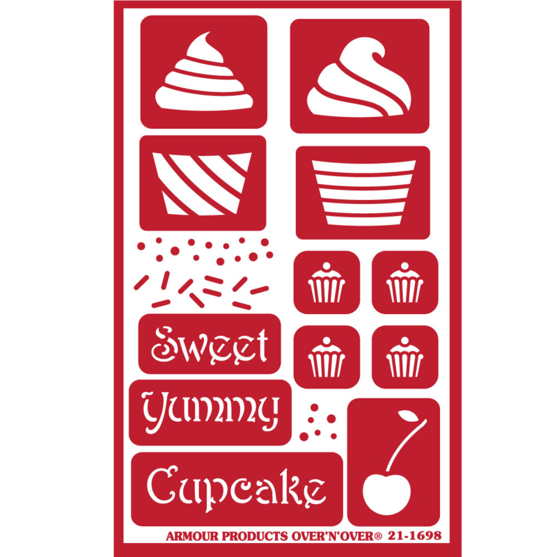 Glasets sjabloon Cupcakes 21-1698