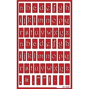 Glasets sjabloon Lowercase alphabet 21-1608
