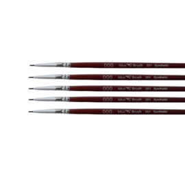 Mus-brush serie 201 Set 5x  No. 000 plat penseel- korte steel