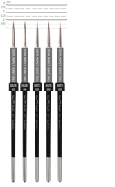 MusBrush-serie 601 fine detail -liner/punt-SET- 5 x 00