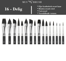 MusBrush Penseelset M20~16 delig Synthetisch