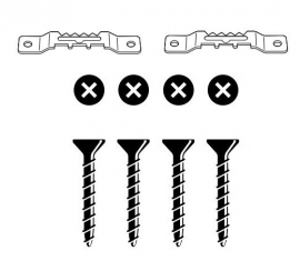 2 Tandhangers met 4 schroefjes 8 mm