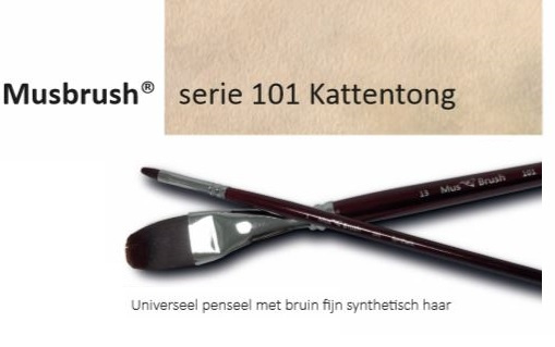 Mus-brush serie 101 Kattentong  No. 3 Lange steel p/st