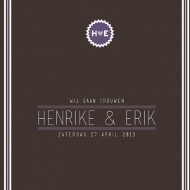 Trouwkaart Henrike en Erik