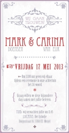 Trouwkaart Mark en Carina