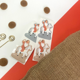 Sticker Sinterklaas op paard (4 stuks)