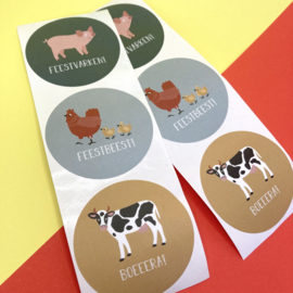 Sticker Feestbeesten (6 stuks)